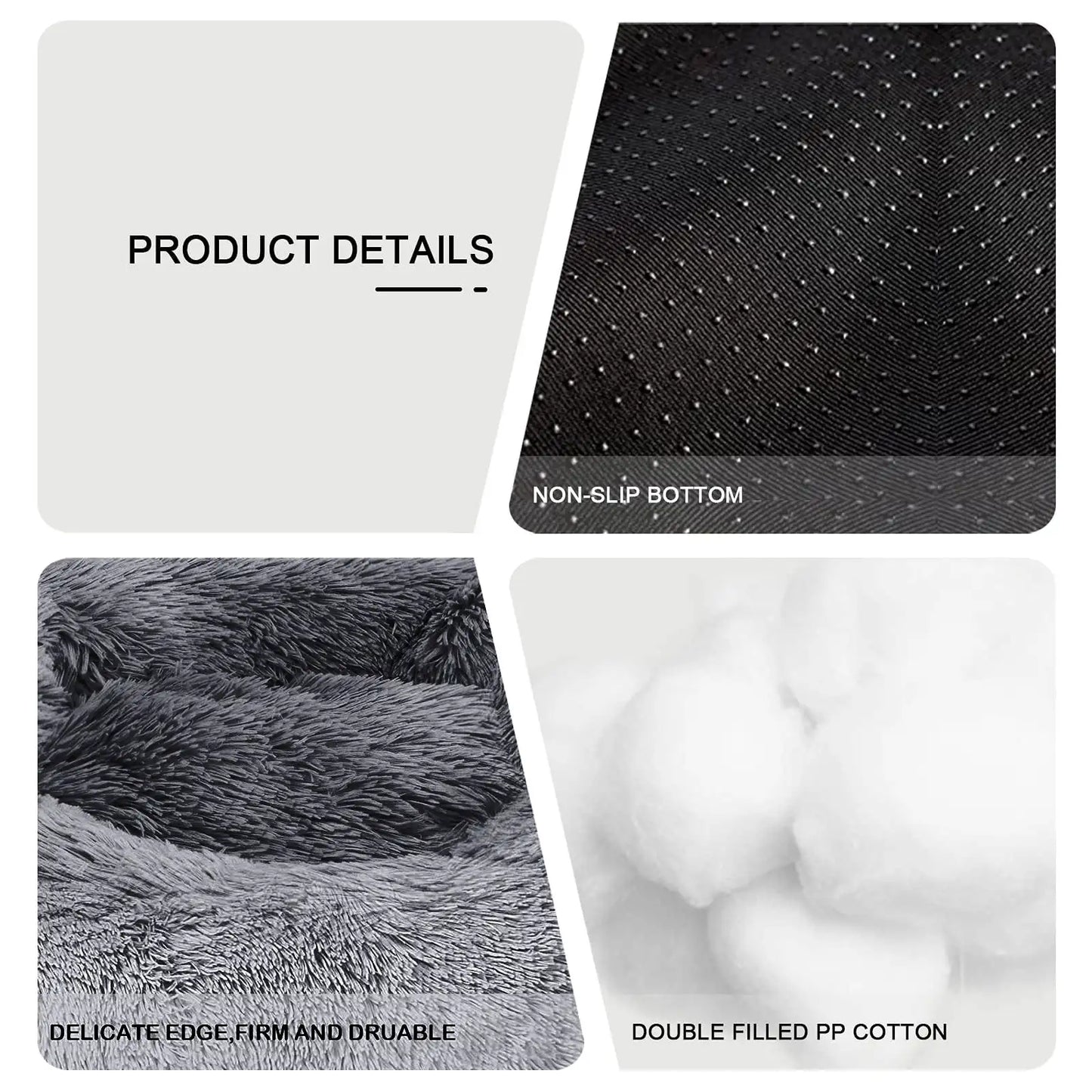 Calming Donut Dog Bed Anti-Anxiety, Self Warming, Cozy Soft Plush Round Pet Bed, Ideal for Both Home & Travel, 27"L x 27"W x 8"H