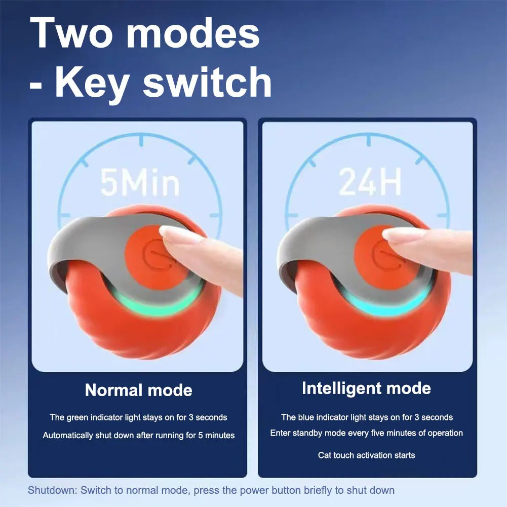 Automatic Moving Cat Toy Ball Smart Cat Toys Two Speed Adjustment Speedy Tail Cat Toy with Replacement Tail