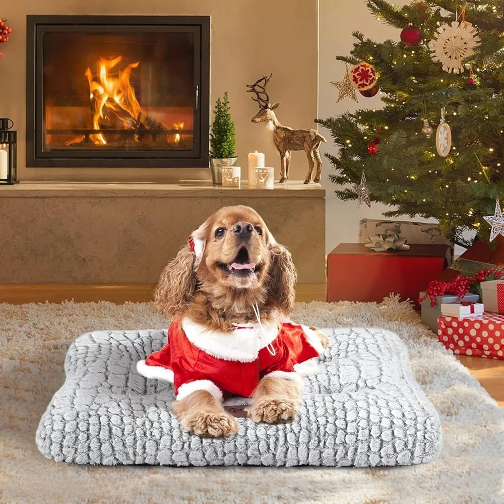 Soft Fluffy Dog Bed Crate Pad Non Skid Cushion Mat Small Pets Durable Puppy Sleeping Mat 24x18 Inch