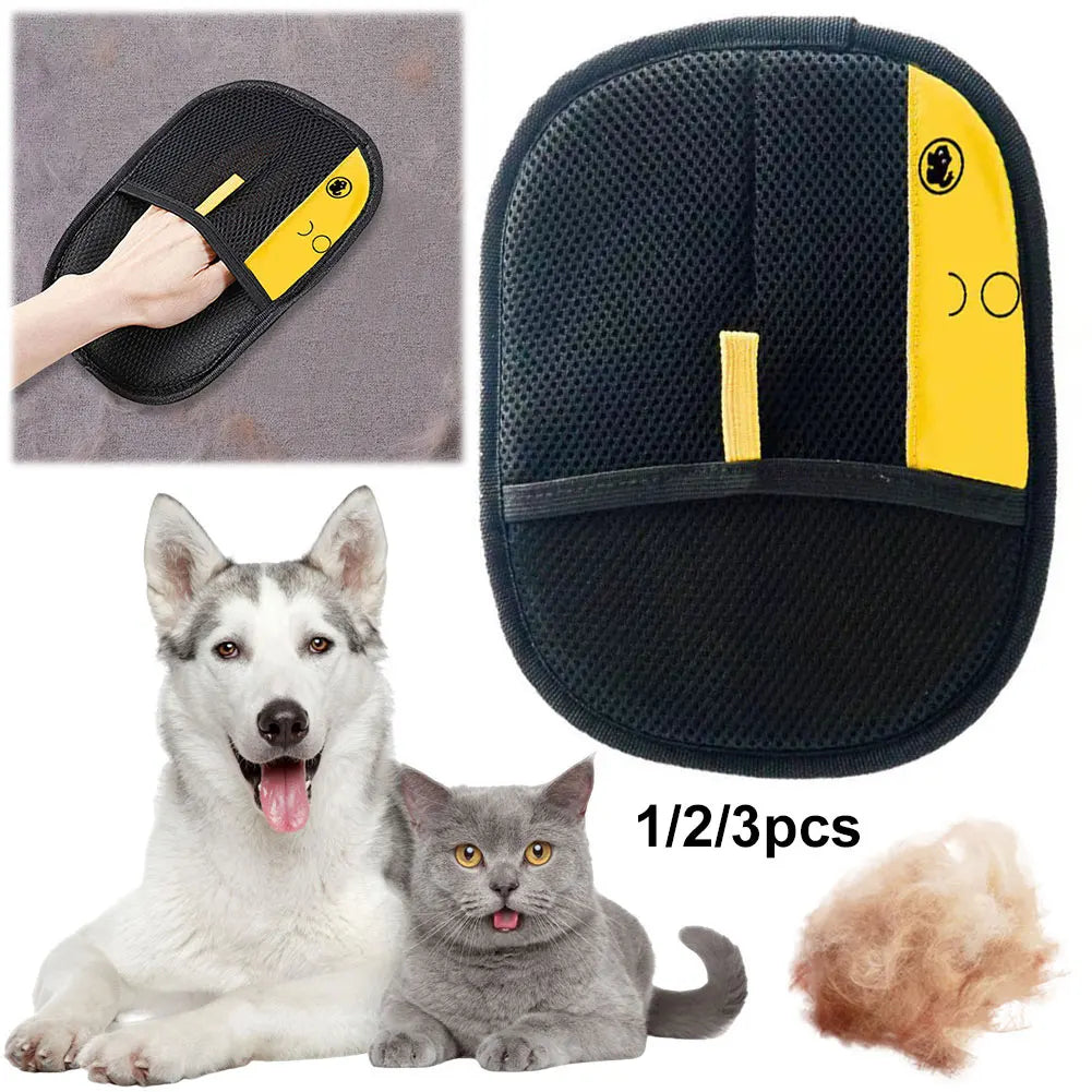 Pet Grooming Gloves Hair Remover Brush Pet Hair Remover Gloves for Dog Cat Rabbit with Long/Short/Curly Hair