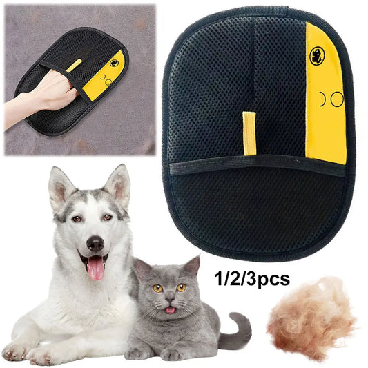 Pet Grooming Gloves Hair Remover Brush Pet Hair Remover Gloves for Dog Cat Rabbit with Long/Short/Curly Hair