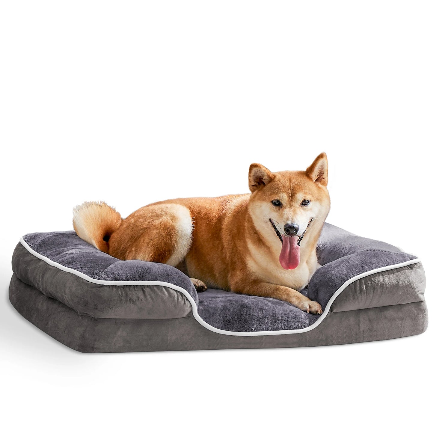 Orthopedic Dog Bed Calming Dog Bed for Medium to Large Dogs Washable Large Pet Bed Anti-Slip Round Fluffy Plush Faux Fur Dog Bed