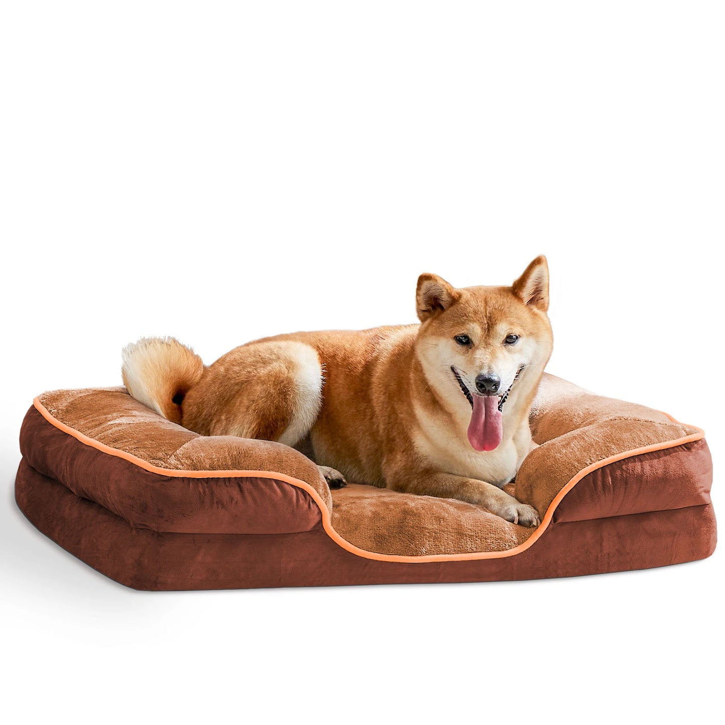 Orthopedic Dog Bed Calming Dog Bed for Medium to Large Dogs Washable Large Pet Bed Anti-Slip Round Fluffy Plush Faux Fur Dog Bed