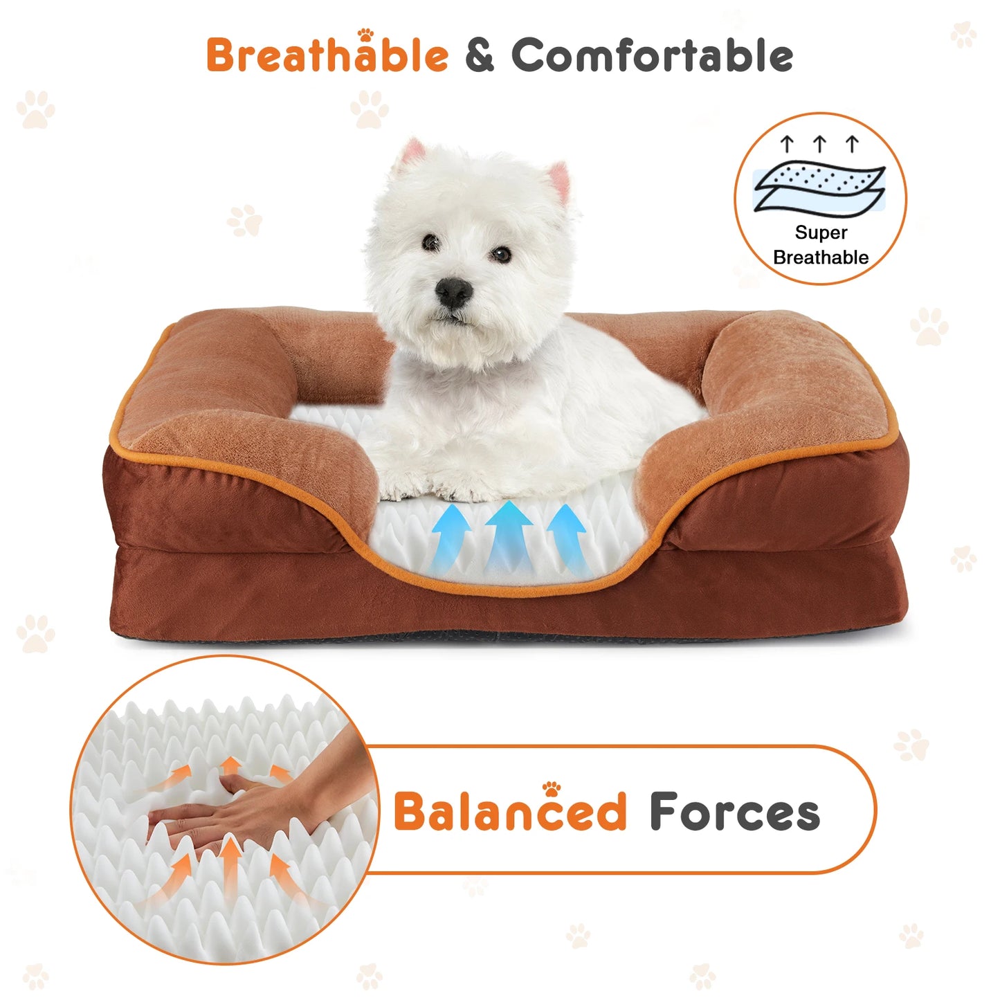 Orthopedic Dog Bed Calming Dog Bed for Medium to Large Dogs Washable Large Pet Bed Anti-Slip Round Fluffy Plush Faux Fur Dog Bed